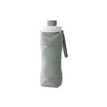 Silicone Folding Bottle Adult Portable Reusable Plastic Cups Outdoor Travel Gym Water Bottle Motivational Drinking Bottle - 灰色 - 查看 4
