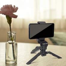 1 suport negru pentru telefon mobil, suport trepied portabil rotativ la 360°/stick selfie, mâner cu clemă dintr-o singură bucată, operare manuală convenabilă și depozitare/transport ușor - Negru - Vizualizare 1