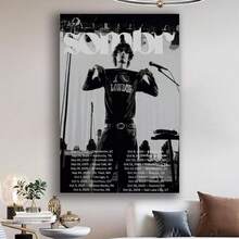 Framed Sombr USA Tour Poster Canvas Print,Black And White Wall Art, Vintage Print Birthdays,Valentine's Day, Mother's Day, New Year, Halloween,Thanksgiving Day, Christmas, Easter For Living Room, Bedroom, Kitchen,Restroom Decoration - Framed - View 5