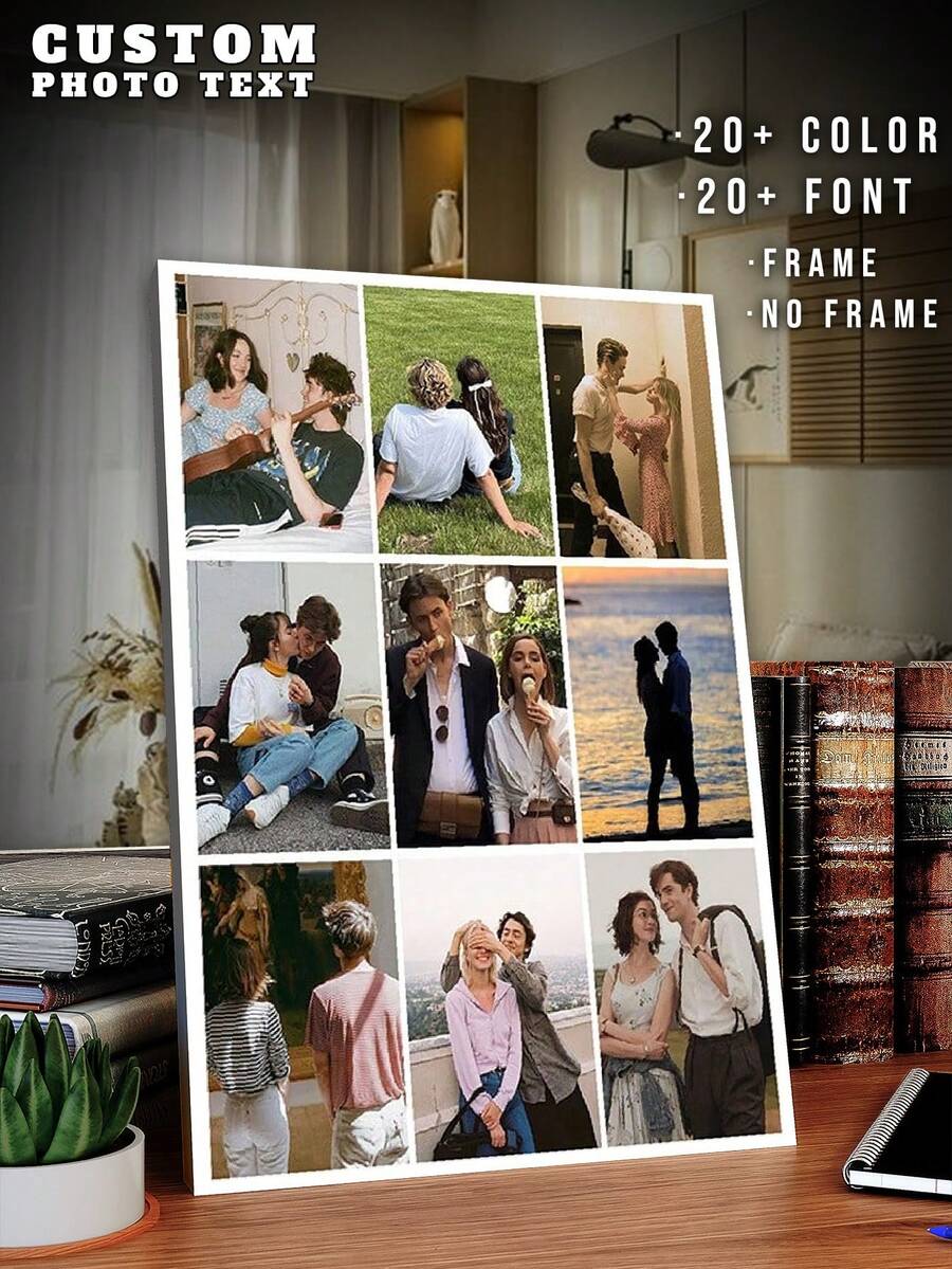 1Pc Personalized Photos To Canvas Print - Custom Wall Art For Bedroom, Living Room, Wedding, Pet, Family, Love, Couple, Framed Wall Art, Best Friend Gift, Family Gift, Birthday Gifts, Anniversary Gift, Office Decor, Aesthetic, Minimalist Wall Decor - Photos-9 - View 1