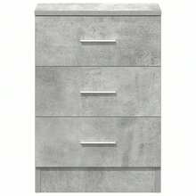Comodino vidaXL, grigio cemento, 38 x 35 x 56 cm, in materiale composito di legno. - nero - Visualizzare 6