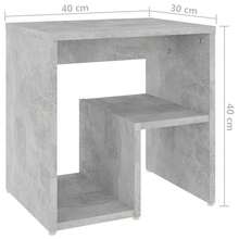 Comodino vidaXL grigio cemento 40x30x40 cm in legno composito - nero - Visualizzare 6