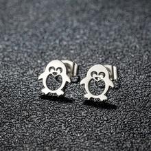 1 Pasang Anting Tusuk Wanita Bergaya dari Baja Antikarat Bentuk Penguin, Anting Tusuk Wanita yang Lucu - GED380 - View 12