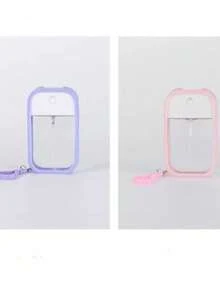 2个便携式高压喷雾瓶，简约可爱多色卡片式分配瓶，多巴胺硅胶保护套，细雾酒精洗手液旅行口袋收纳瓶，分隔式迷你香水瓶，50毫升，家居浴室装饰，适合学校旅行携带 - 彩色 - 查看 16