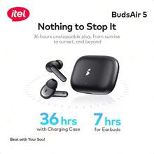 itel سماعات أذن بلوتوث BudsAir 5 شبه داخل الأذن، تصميم خفيف داخل الأذن، تشغيل لمدة 36 ساعة ممتدة، دعم الترجمة الآلية، صوت مكاني 360 درجة، انخفاض في التأخير إلى 60 مللي ثانية - أبيض - مشاهدة 4