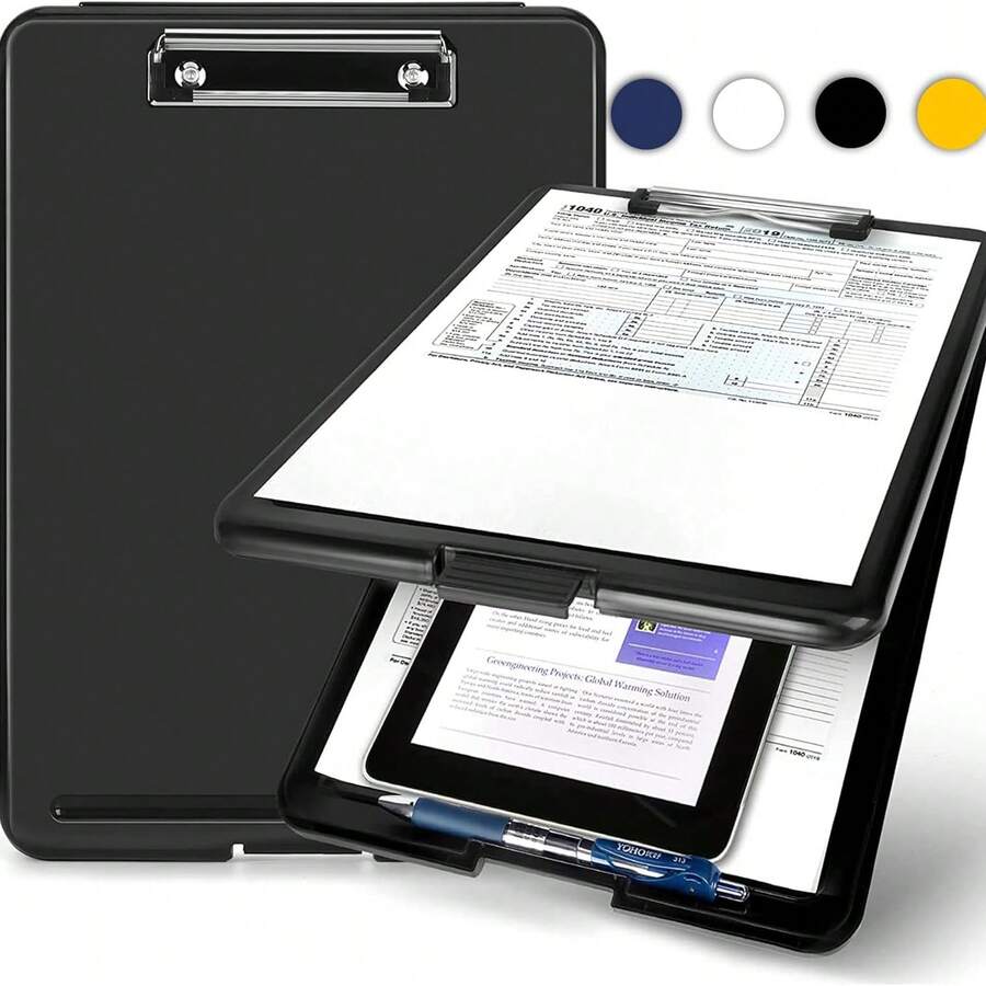 FELIN Tabla portapapeles, portapapeles con almacenamiento, almacenamiento para 100 hojas de papel A4 y bolígrafos, material duro, Ideal para recoger y transportar amplia gama de documentos