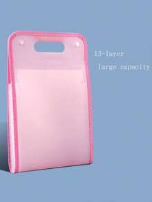 A4 Portable Vertical File Folder, Exam Paper Organizer, Large Capacity Accordion Bag With 13 Compartments For Storing Papers - Multicolor - View 8
