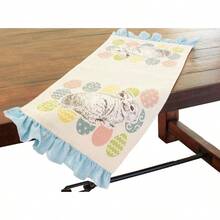 QY- Camino de Mesa con Huevos de Conejo Impreso de Yute y Pascua Shabby Chic Natural 13.5 by 36-Inch 1 -6194 - Natural - Ver 2