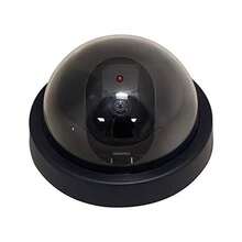 Cámara de domo falsa con lente hemisférica realista y LED rojo intermitente: monitor de vigilancia ficticio no funcional, sin cables ni interruptores, antirrobo disuasorio para uso en interiores y exteriores (1 unidad)