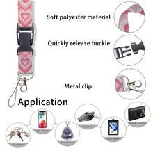 Heart Shape Print Keychain Ribbon Lanyards For Keys ID Card Collectors Phone Straps Rope Students Badge Holder New - Multicolor - View 4