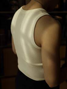 Chaleco de punto acanalado de hombre, otoño e invierno