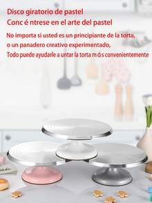 1 Piece Aluminum Alloy Cake Turntable, 12 Inch, Non-Slip Rotating Dessert Display Stand, Cake Decorating Tools, Baking Tools, Kitchen Tools, Kitchen Accessories - Multicolor - View 3