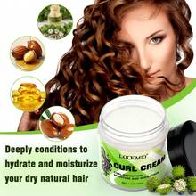 蓖麻油卷发霜和迷迭香油，造型梳套装，卷发造型霜，定型，抚平毛躁头发，卷发定型霜，柔软亮泽，保湿柔顺，轻盈配方，免洗护发素和解结剂，完美适用于干性波浪卷发、卷发和螺旋卷发。