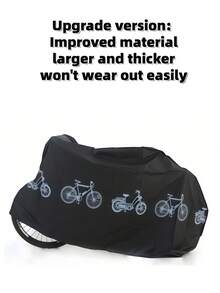 1件装涤纶自行车罩，山地车防紫外线防水防尘罩，适用于摩托车，四季通用，颜色随机发货，防水、防紫外线、防雪，带锁孔防盗，带扣防风，全天候自行车收纳袋，适用于山地车和城市自行车