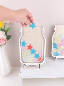 1PC Classroom Star Reward Jar -Wooden, Perfect For Home & School Motivation ForTeachers Classroom Reward Jar Back To School,Gift For Friends