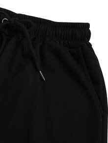 Pantalón deportivo informal de poliéster para mujer con cintura elástica – Color liso, cómodo pantalón deportivo para primavera/otoño, detalle estampado de Halloween – Ropa deportiva para adultos - Café integral - Ver 5