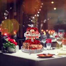 Bandeja Escalonada Con Temática De San Valentín, Adorno De Madera En Forma De Corazón, Decoración De Escritorio Romántica Con Temática Amorosa En Forma De Corazón, Adorno Para Bandeja - Rojo - Ver 7