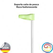 Soporte de caña de pesca roca, con varilla de hierro zincado 8x8mm, con haro y vaso de plástico fosforescente, especial para la pesca de surf casting. Fabrica en España. Pescabarato 2013. - Naranja Coral - Ver 2