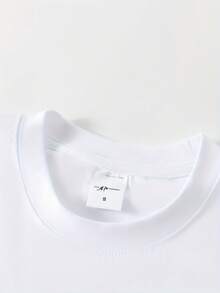 PRIVATHINKER Men's Heavyweight 100% Cotton T-Shirt - Anime & Manga Print With Shiba Inu Dog & Text, Oversized Loose Fit Crew Neck Short Sleeve Tee For Summer Casual Wear, Culture Apparel - Trắng băng giá - Xem 3