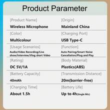 Wireless Lavalier Microphone For Smartphone, Plug-Play Wireless Microphone For Video/Audio Recording, Clip On Lapel Mic For Interview/Vlog/Teaching - Matt Black - View 8