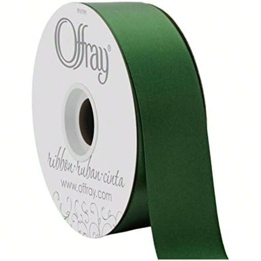 BERWICK Offray Craft Cinta de satén de Doble Cara, 7/20.3 cm de Ancho por 20-Yard Carrete, Blanco Antiguo, Blanco Antiguo, 1-1/2 Inch x 50 Yard, 1(Azul 50 Yards) - Multicolor - Ver 1
