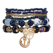 New Bohemian Style Women's Bracelet, Multi-Layer Tassel Beaded Bracelet, Elegant Accessories - Military Green - View 10