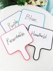 Quixorblex 1pc Handheld Dry Erase White Board, 4 Styles & 4 Colors Available, Compact Space-Saving Design, DIY Writing & Doodle Board, Teaching & Classroom Interaction Tool, Creative Educational Supplies, Suitable For Home, Teachers, Office, Presentation & Learning, Random Color Eraser