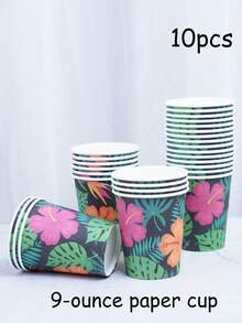 Juego de bandejas desechables con tema de orquídeas, que incluye vasos de papel de 9 pulgadas y 7 pulgadas. Adecuado para diversas ocasiones como clubes, fiestas, picnics, bodas, banquetes familiares y suministros para fiestas. Adecuado para la decoración de la cocina y el comedor, así como para la decoración de fiestas. Este es un conjunto de platos y vajilla desechable para recepciones. Fiesta de boda, diseño. - Multicolor - Ver 10