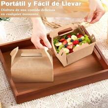 YQQ 30 Pack Cajas de Cartón Kraft para Lonche con Asa Cajas de Dulces para Fiesta 16x9x8.2 cm Fondo Resistente para Postres Galletas Snacks Ideal para Picnics Bodas Cumpleaños y Eventos5735 - Marrón30 - Ver 4