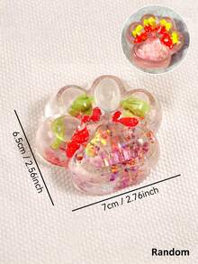 1PC Transparent Glitter Soft Cat Paw Squeeze Toy,Stress Relief And Fun, Great Party Favors And Birthday Gifts For All Ages, Pink For Girls,Blue For Boys,Portable Fidget Squeeze Toy For Your Desk And On The Go, Ideal Holiday Gift, Small Gift Ornament, Cute And Fun, Christmas Gift, Party Favor, Gift Bag Filler, Classroom Prize - Multicolor - View 15