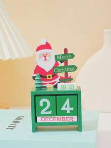 1 pieza de calendario de Navidad, adorno de madera artesanal. Decoración de escritorio con estilo navideño. Decoración del hogar, decoraciones navideñas, decoración de habitación, decoraciones navideñas de invierno, regalos de Navidad, decoración navideña