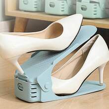 10pcs Adjustable 2-Tier Shoe Rack, Saves 50% Space - Multicolor - View 3