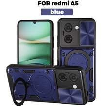 适用于 Redmi Note 14 Pro 5G/兼容 POCO X7 5G 的手机壳，带滑动摄像头和支架 - 藍色 - 查看 12