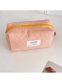 1pc 4-Color Plaid Cosmetic Bag, Portable Makeup And Toiletry Storage Pouch - Multicolor - View 3