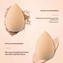 Latex-Free Makeup Sponge: Ultra-Soft Blending Tool Ideal For Foundation, Liquid, Cream & Powder – Perfect For Flawless Makeup Application On Face & Body - 米色 - 查看 1