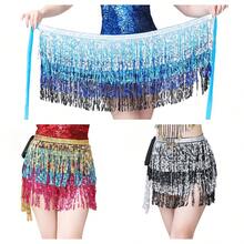 Halloween Outfits Belly Dance Glitter Sequins Tassel Skirts, Fashionable Dancing Waist Belt Skirts For Bellydance - Multicolor - View 1