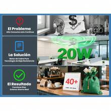 ANTSAY Ventilador de Techo 3 Aspas 36CM para Interior, 20W Super Silencioso y Ahorro Energético, Ventilador Industrial para Dormitorios y Oficinas - Blanco - Ver 6