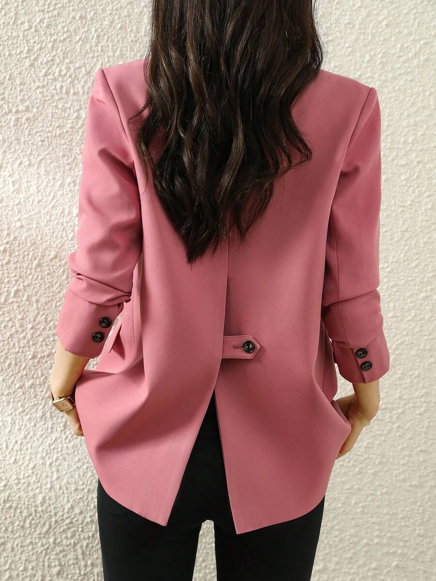 2025 Spring/Autumn Women's Casual Chic Korean Style Pink Design Blazer Jacket