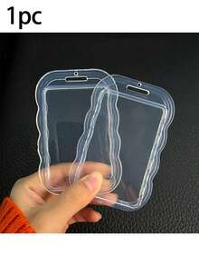 1个可伸缩心形卡包钥匙扣，1/2个耐用透明证件卡包套装，带可拆卸可擦拭滑动盖、钥匙圈和可拆卸挂绳/吊坠 - 重型透明卡套，带证件窗口和卡槽，适用于学校、办公室、活动