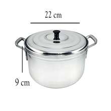 Arrocera De Aluminio Con Tapa De 22 cm Ideal Para Cocina Resistente  Practica - Plateado - Ver 4