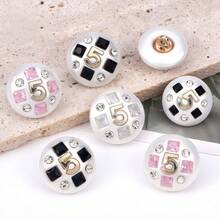 10 Pieces Of Boho Point No.5 Artificial High Gloss Diamond Button Exquisite Metal Button Dress Women's Suit Jacket Hand Sewn Button - Multicolor - View 2