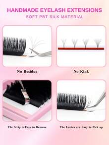 ARTSTAR J/B/C/D Crul 12 Rows Easy Fan Lashes Premade Volume Fans Eyelash Extension Fast Blooming Fans Mink Lashes Natural Silk Lash Extension 8-15 Mix - Fluffy Lashes - View 5
