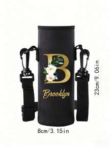 1pc Customized Neoprene Water Bottle Sleeve With Adjustable Strap & Cup Holder, Fits Stainless Steel, Glass & Plastic Bottles - Back To School, Graduation Gift, Teacher Passport Holder, Passport Cover For Travel, Flight, Honeymoon, Study Abroad, Business Trip, Lightweight & Waterproof, Holiday Essential, Unisex Student - Multicolor - View 10