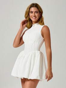 MASKERT "Sports Tennis Skirt" Women's Sports Dress Tennis Golf Dress Yoga Wear Outdoor Sportswear Casual Commuter Wear Comfortable Skin-Friendly - 白色 - 查看 4