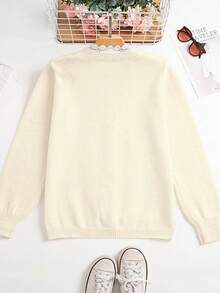 Delicate Style Short Cardigan Sweater Women, Lace Design Knitted Jacket - Light Yellow - View 2