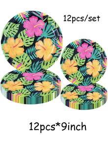 Juego de bandejas desechables con tema de orquídeas, que incluye vasos de papel de 9 pulgadas y 7 pulgadas. Adecuado para diversas ocasiones como clubes, fiestas, picnics, bodas, banquetes familiares y suministros para fiestas. Adecuado para la decoración de la cocina y el comedor, así como para la decoración de fiestas. Este es un conjunto de platos y vajilla desechable para recepciones. Fiesta de boda, diseño. - Multicolor - Ver 11