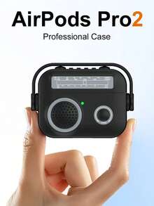 Fashionable New Business-Suitable 4 Earphone Protective Case, Apple Pro 2 Creative Retro Radio Design With Lock Cap, Silicone Anti-Drop Earphone Cover Compatible With Airpods 2/3