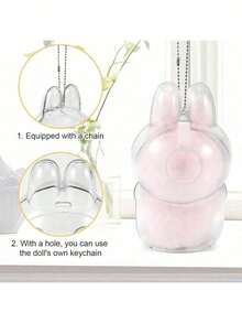 Shockproof Clear PVC Protection Case For LA-BUBU Doll- Waterproof, Dustproof & Scratch-Resistant Protect Doll(Case Only, Doll Not Include) For Storage And Display,Ideal Gift For Fans Easter Bunny Gift - Sit - View 6