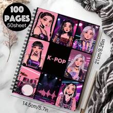 1 pieza Cuaderno de espiral con temática de ídolo K-Pop, con páginas divisoras de "/SNSD/", estilo de diario y collage de ídolos de drama coreano y webtoon, adecuado para fans de K-Drama, regalo portátil, entusiastas de la cultura coreana - Multicolor - Ver 7