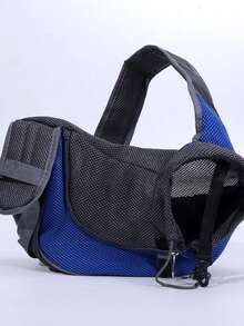 1 pieza Bolso transportador de malla transpirable para perros - Bolso de viaje cómodo para mascotas con correa ajustable y cierre con cremallera, diseño ligero y de manos libres para aventuras al aire libre, bolso transportador de perros - Multicolor - Ver 3